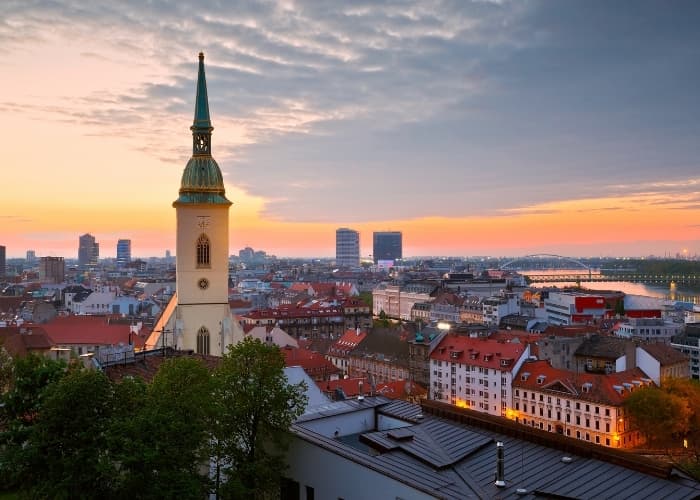 Bratislava Dusk Skyline