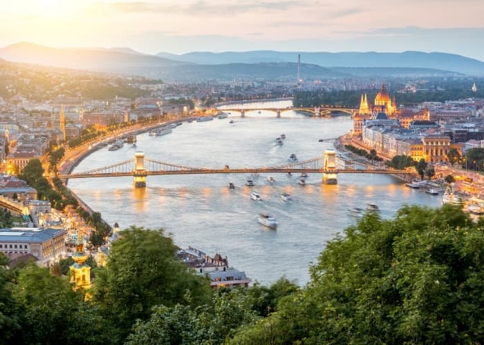 Budapest Overhead Skyline