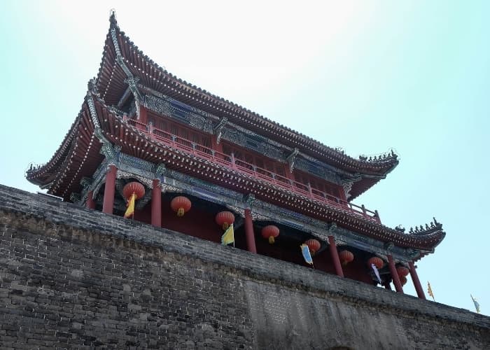 Jingzhou Ancient City Wall Down View