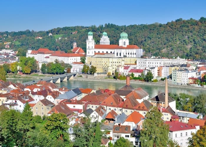 Passau Mountains And City