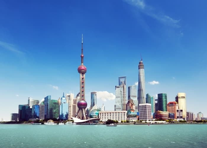 Shanghai Bund Blue Sky