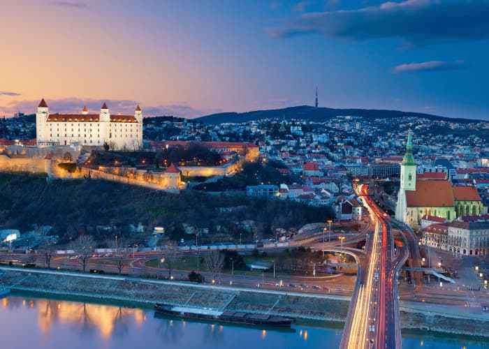 bratislava skyline dusk