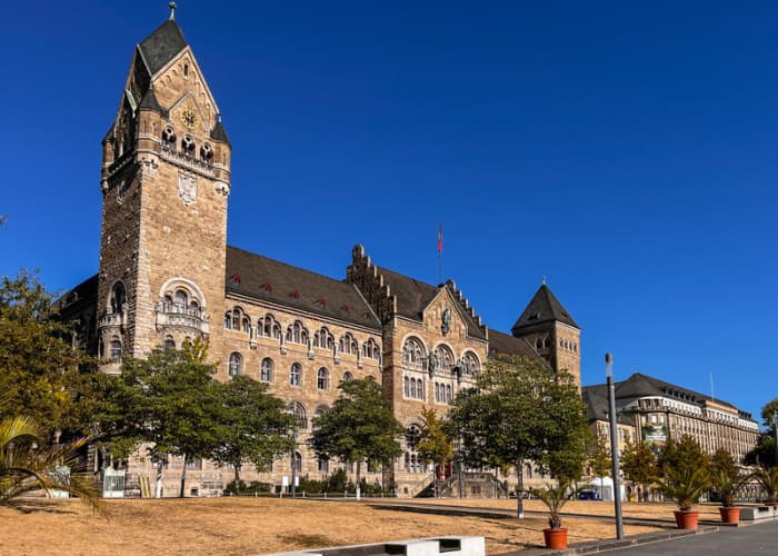 koblenz church blue sky