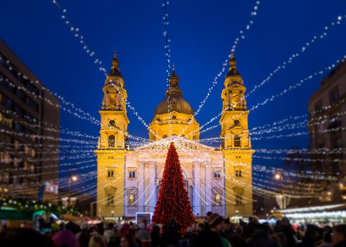 budapest christmass lights tree