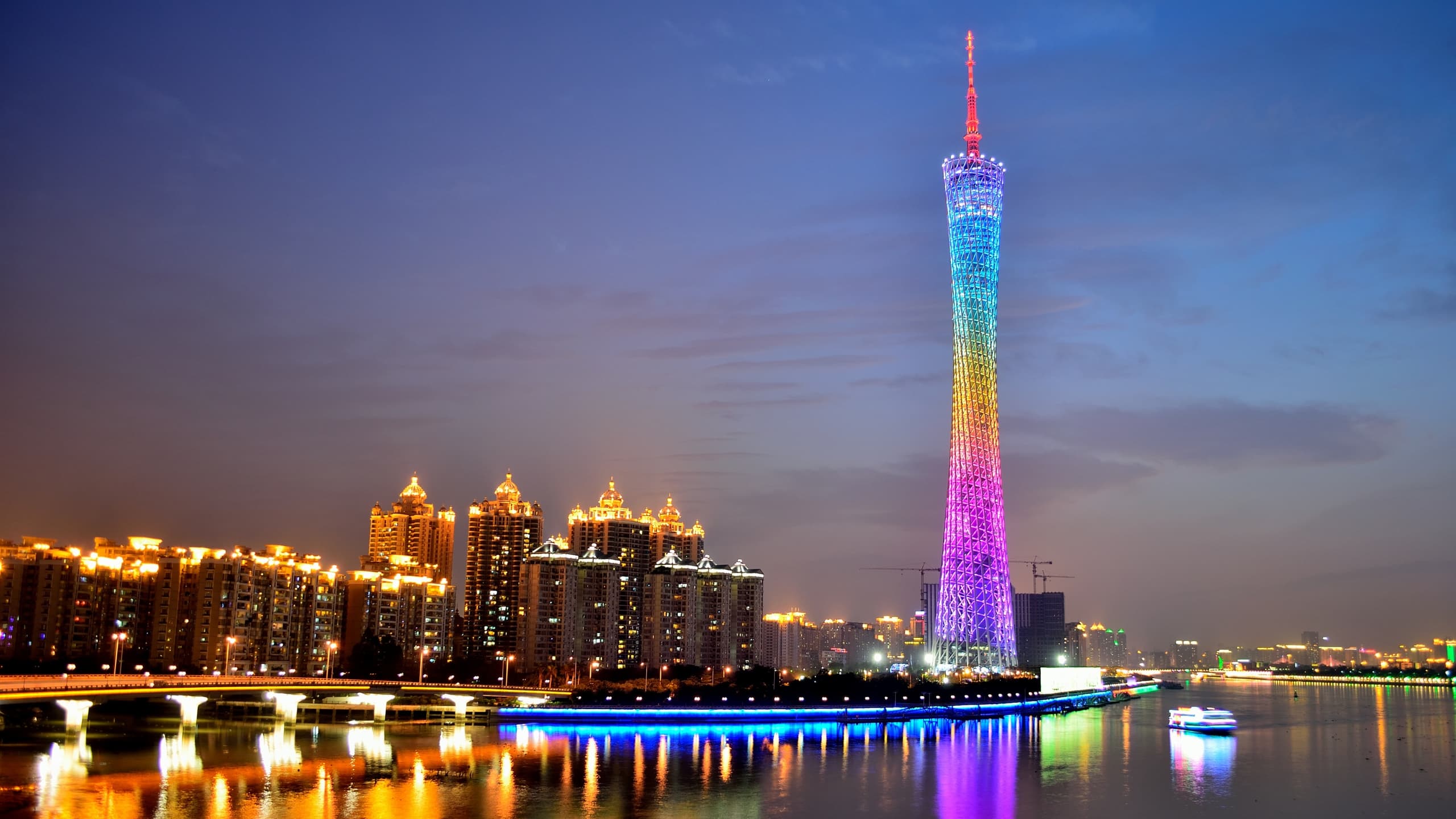 canton tower nighttime